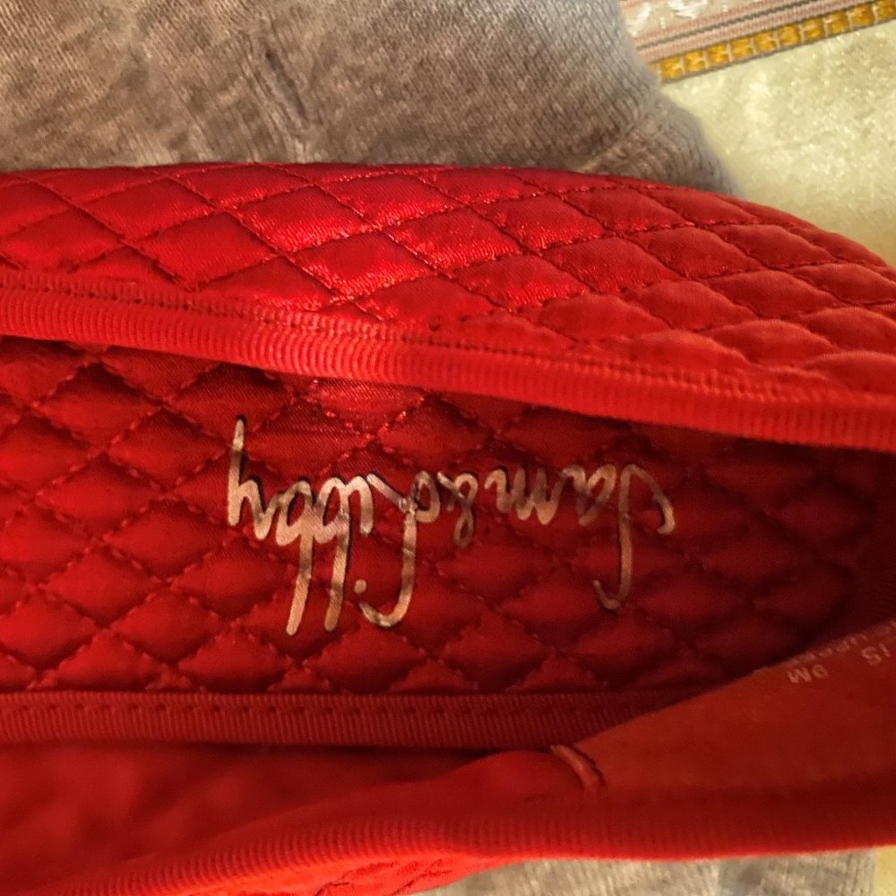 UNWORN SAM & LIBBY QUILTED RUBY-RED BALLERINA FLAT